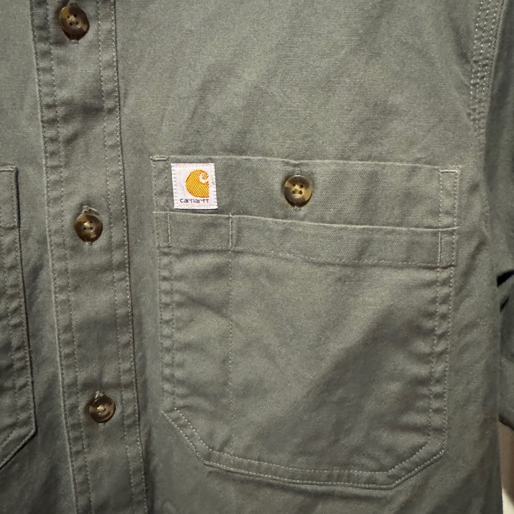 Carhartt Men's Charcoal BUTTON up ‘Relaxed Fit’ Shirt - Picture 5 of 11